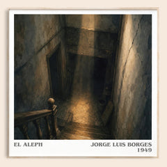 El Aleph literary book poster by Jorge Luis Borges – framed literary art print
