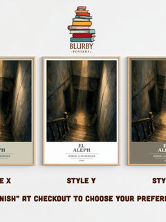 El Aleph book cover print framed by window – literary home decor