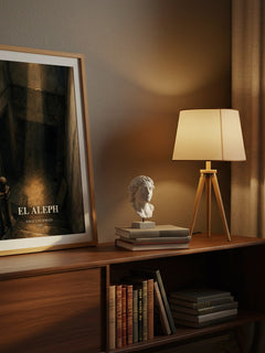 El Aleph watercolour print on bookshelf – Jorge Luis Borges fan gift