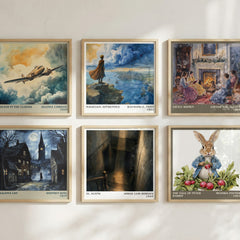 El Aleph literary print in frame leaning in hallway – literary fiction wall art