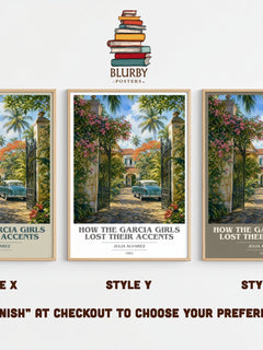How the Garcia Girls Lost Their Accents book cover print framed by window – literary home decor