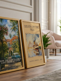 How the Garcia Girls Lost Their Accents watercolour print framed by window – literary home decor