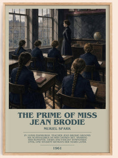The Prime of Miss Jean Brodie bookish book poster by Muriel Spark – framed literary art print