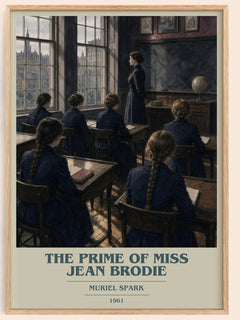The Prime of Miss Jean Brodie book cover book poster by Muriel Spark – framed literary art print