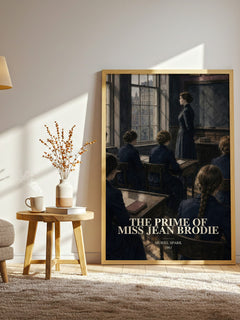 The Prime of Miss Jean Brodie watercolour print in frame leaning in hallway – literary fiction wall art