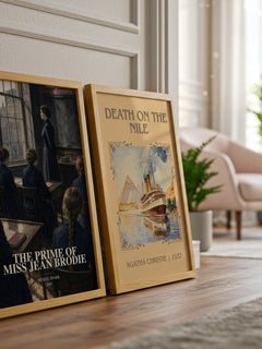 The Prime of Miss Jean Brodie watercolour print framed by window – literary home decor