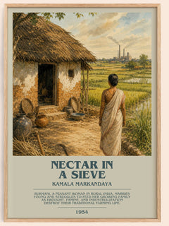 Nectar in a Sieve bookish book poster by Kamala Markandaya – framed literary art print