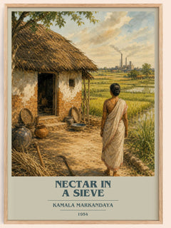 Nectar in a Sieve book cover book poster by Kamala Markandaya – framed literary art print