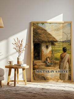 Nectar in a Sieve watercolour print in frame leaning in hallway – literary fiction wall art