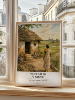 Nectar in a Sieve book cover print in frame leaning in hallway – literary fiction wall art