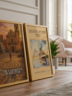 The Labyrinth of Solitude watercolour print framed by window – literary home decor