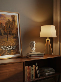 The Labyrinth of Solitude watercolour print on bookshelf – Octavio Paz fan gift