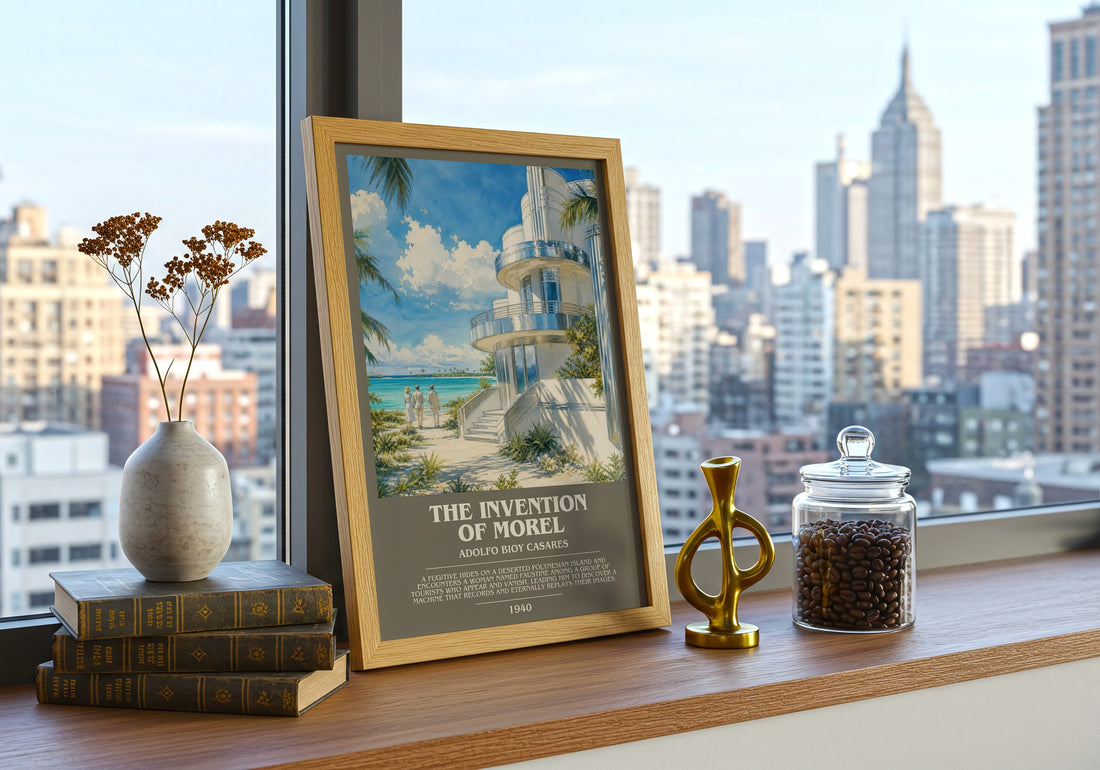 The Invention Of Morel bookish poster colour and style options – Adolfo Bioy Casares book art