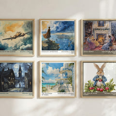 The Invention Of Morel literary print in frame leaning in hallway – literary fiction wall art