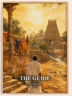 The Guide watercolour book poster by R. K. Narayan – framed literary art print