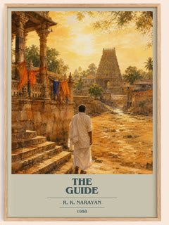 The Guide book cover book poster by R. K. Narayan – framed literary art print