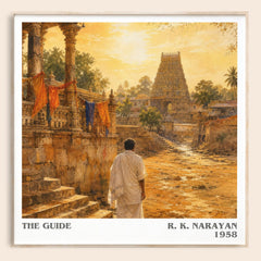 The Guide literary book poster by R. K. Narayan – framed literary art print