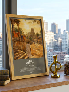 The Guide bookish poster colour and style options – R. K. Narayan book art