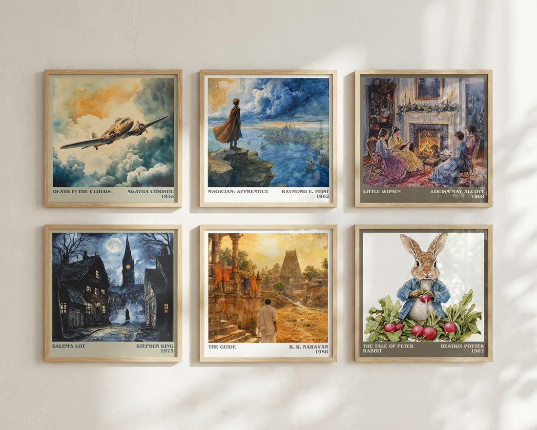 The Guide literary print in frame leaning in hallway – literary fiction wall art