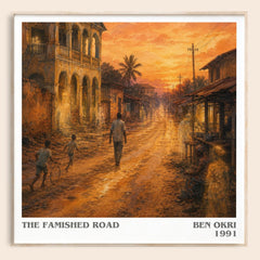 The Famished Road literary book poster by Ben Okri – framed literary art print