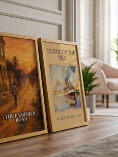 The Famished Road watercolour print framed by window – literary home decor