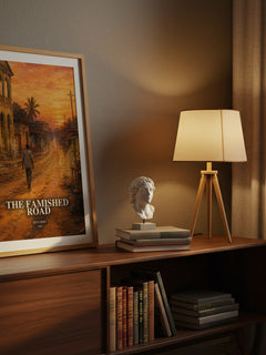 The Famished Road watercolour print on bookshelf – Ben Okri fan gift