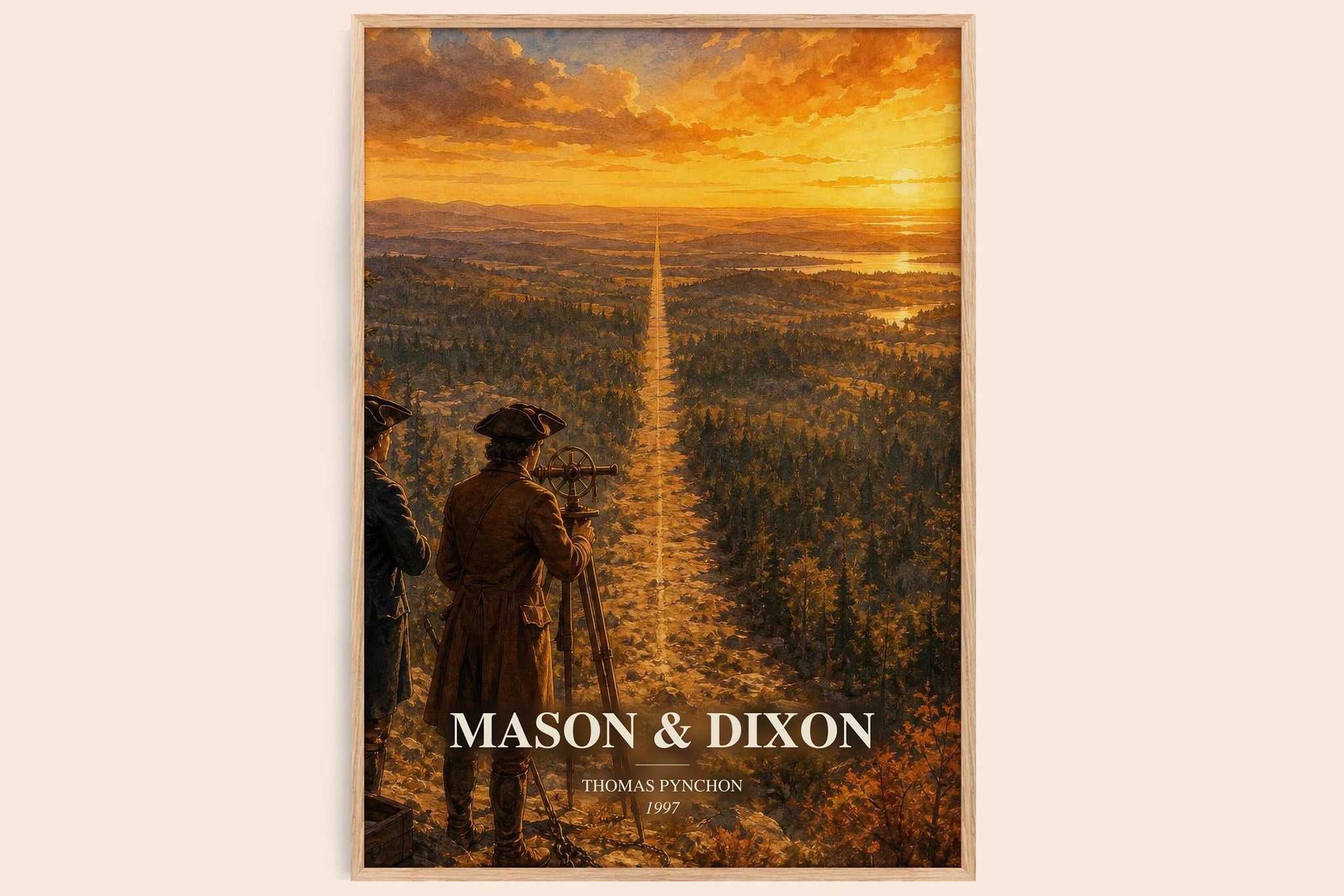 Mason & Dixon Book Watercolour Illustration by Thomas Pynchon