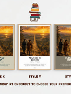 Mason & Dixon bookish print framed by window – literary home decor