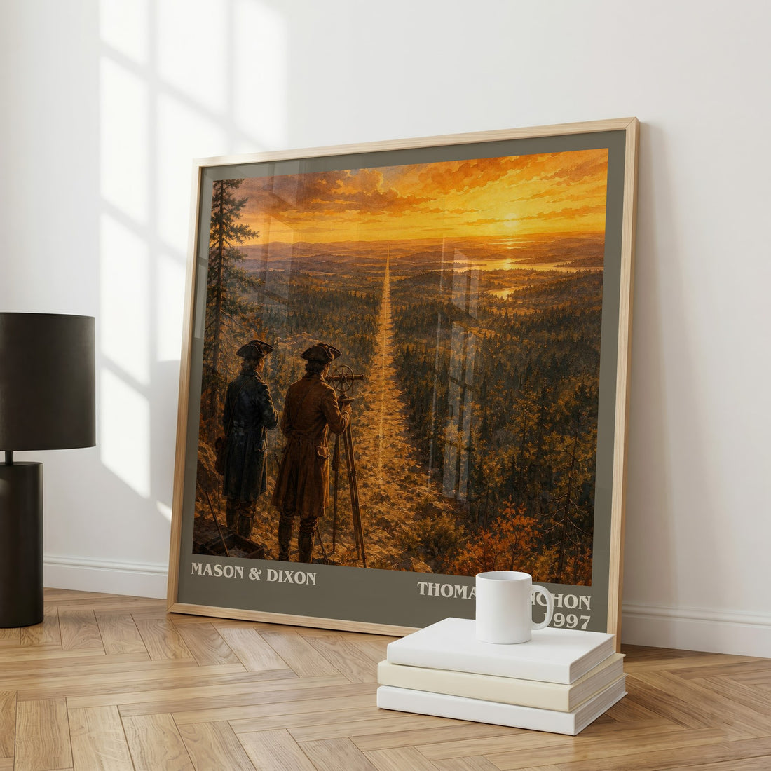 Mason & Dixon literary art print colour and style options – Thomas Pynchon book art