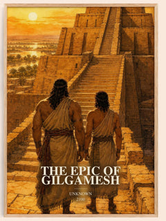 The Epic Of Gilgamesh watercolour book poster by Unknown – framed literary art print