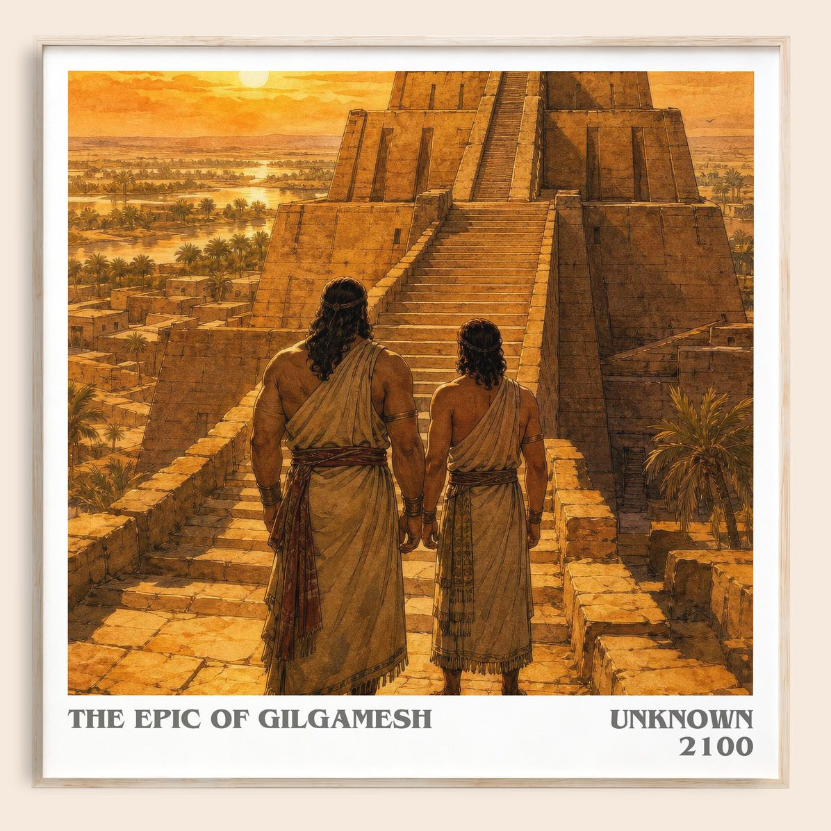 The Epic Of Gilgamesh literary book poster by Unknown – framed literary art print