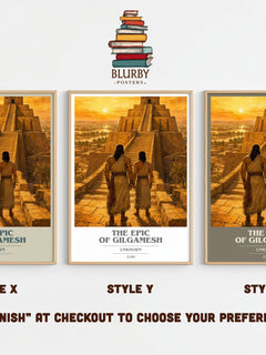 The Epic Of Gilgamesh book cover print framed by window – literary home decor