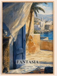Fantasia watercolour book poster by Assia Djebar – framed literary art print