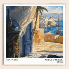 Fantasia literary book poster by Assia Djebar – framed literary art print