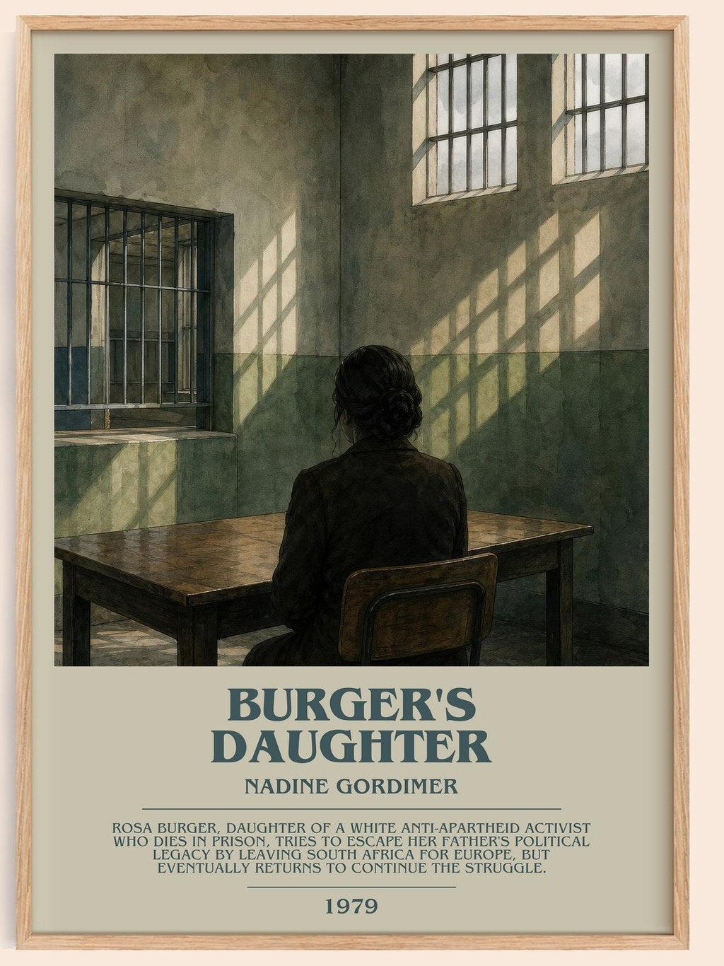 Burger's Daughter bookish book poster by Nadine Gordimer – framed literary art print