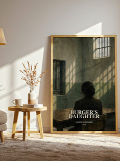 Burger's Daughter watercolour print in frame leaning in hallway – literary fiction wall art