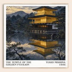 The Temple of the Golden Pavilion literary book poster by Yukio Mishima – framed literary art print