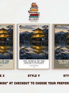 The Temple of the Golden Pavilion book cover print framed by window – literary home decor