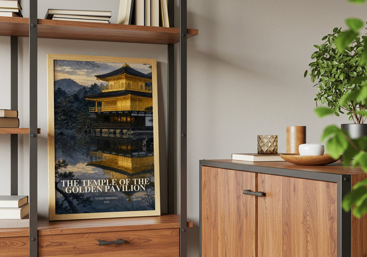 The Temple of the Golden Pavilion book watercolour illustration paper finish options – matte satin gloss