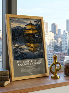 The Temple of the Golden Pavilion bookish poster colour and style options – Yukio Mishima book art