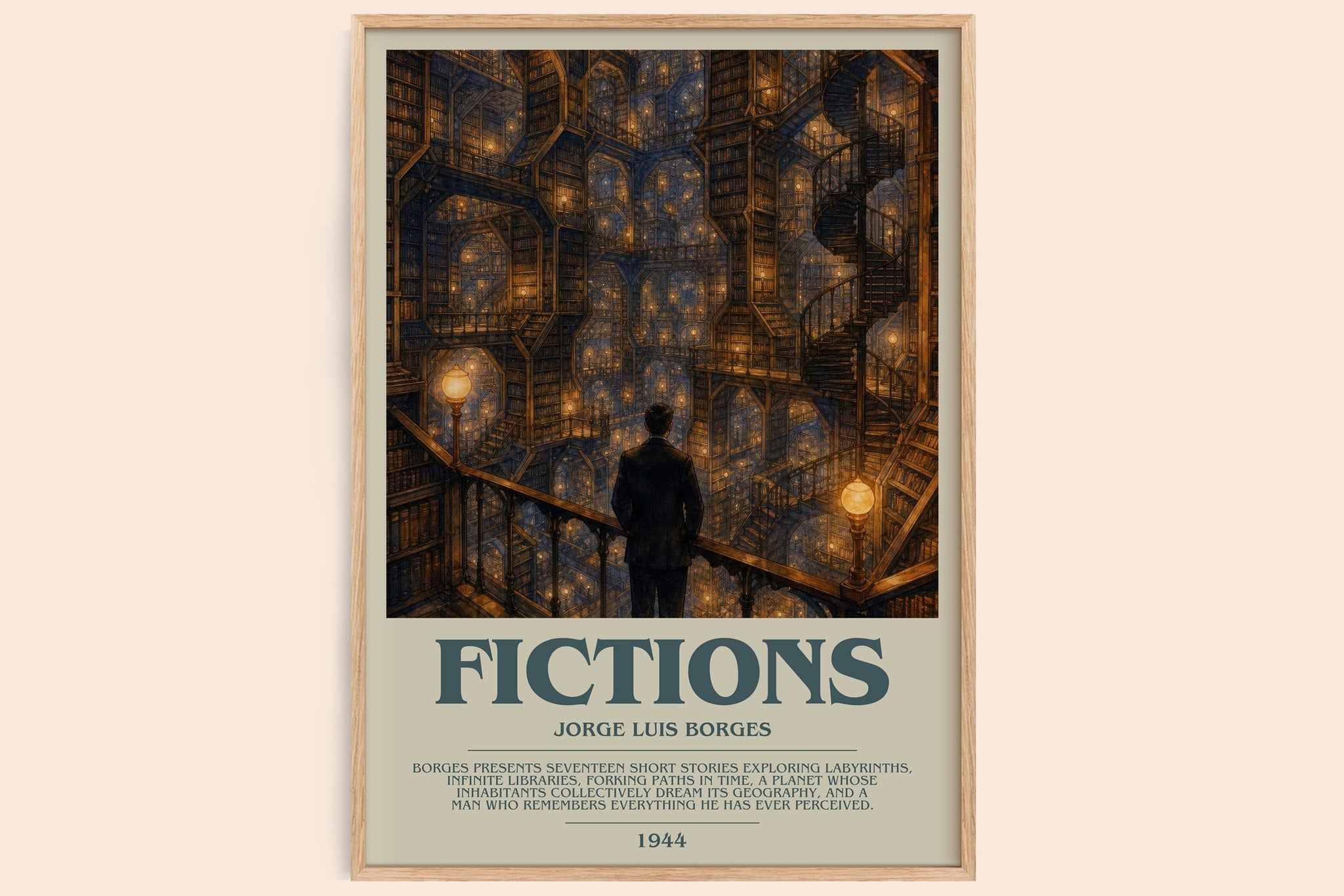 Fictions Bookish Wall Art by Jorge Luis Borges