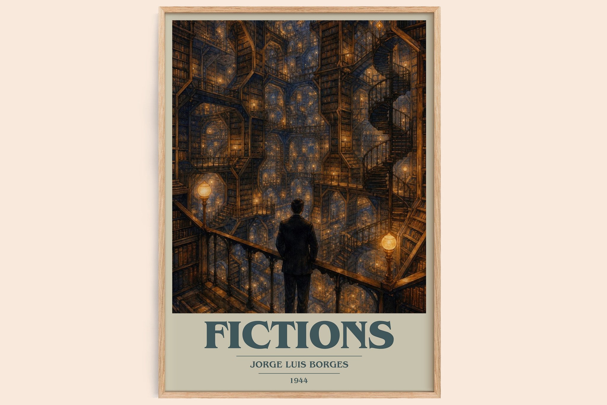 Fictions Book Cover Poster by Jorge Luis Borges
