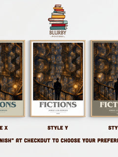 Fictions book cover print framed by window – literary home decor