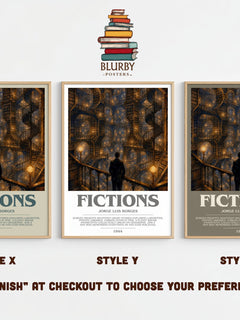 Fictions bookish print framed by window – literary home decor