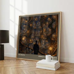 Fictions literary art print colour and style options – Jorge Luis Borges book art
