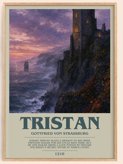 Tristan bookish book poster by Gottfried von Strassburg – framed literary art print