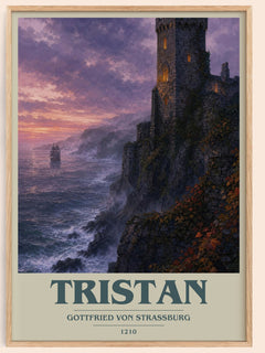 Tristan book cover book poster by Gottfried von Strassburg – framed literary art print