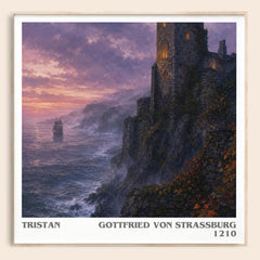 Tristan literary book poster by Gottfried von Strassburg – framed literary art print
