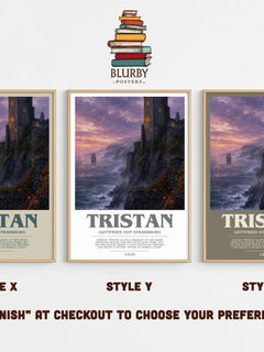Tristan bookish print framed by window – literary home decor