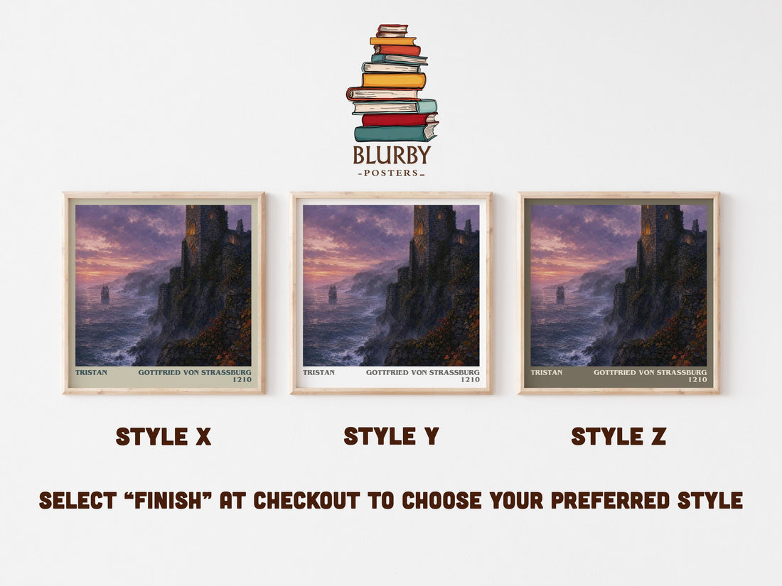 Tristan literary print framed by window – literary home decor